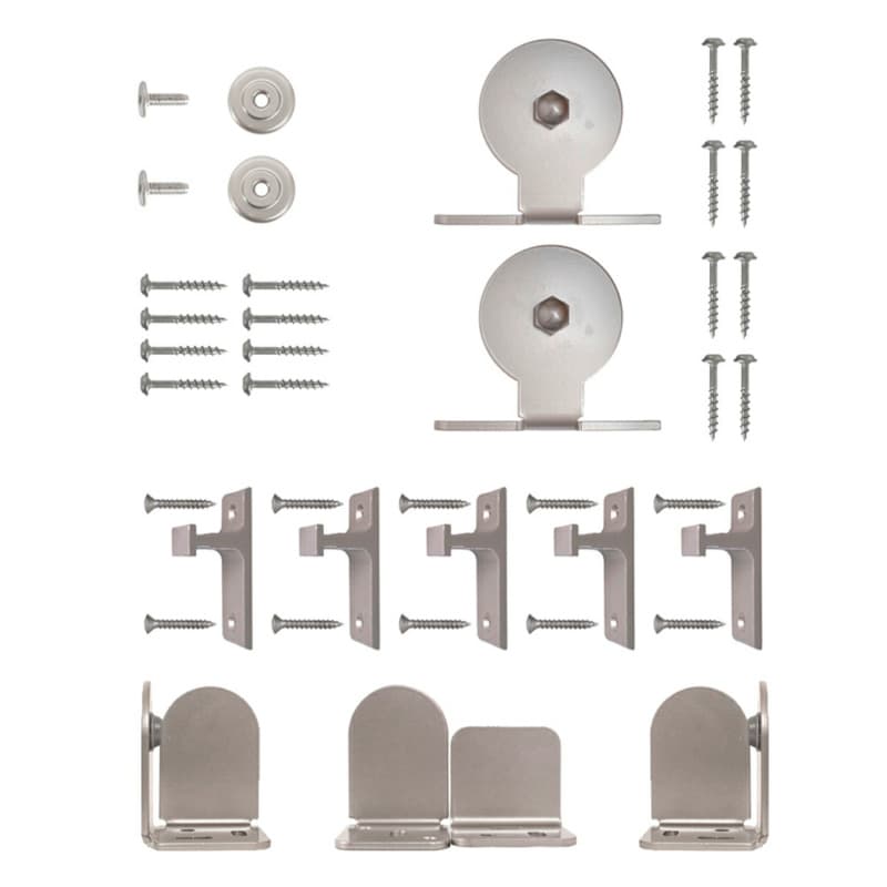 Monte Carlo Steel Round Track Hardware Kit, Satin Nickel Finish