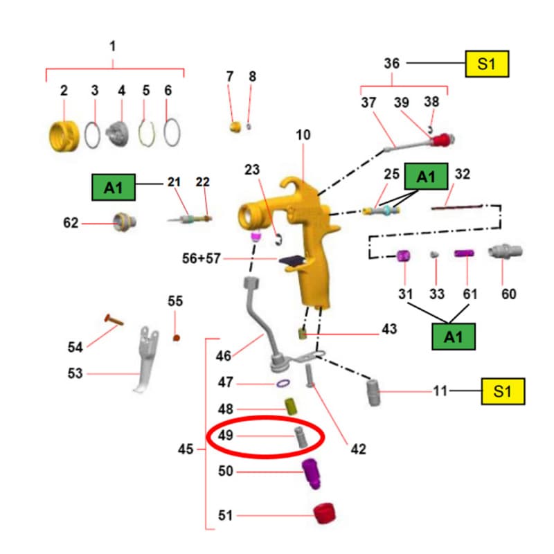 Support Screen Gun Filter for MVX Manual Airmix® Spray Gun