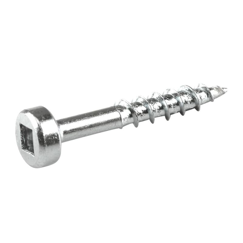 #7 x 1" Modified Pan Head Face Frame/Pocket-Hole Screw, Square Drive Coarse Thread and Type 17 Auger Point, Zinc, Box of 2.5 Hundred by Kreg