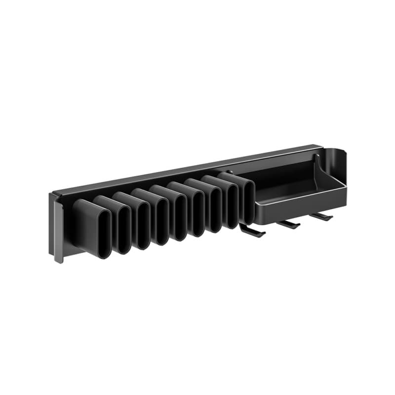 2-41/64" CONERO Static Closet Belt/Tie Rack with Bowl, Powder Black, 17-23/32" Depth
