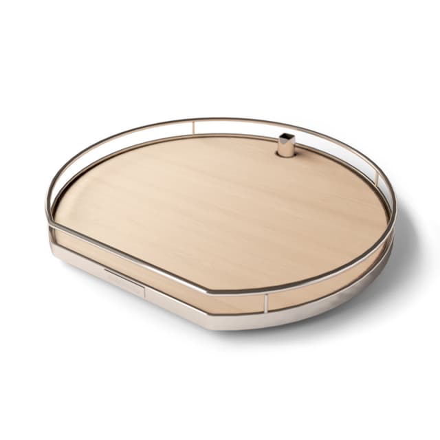 Kessebohmer USA Inc ARENA Classic Series D-Shape Lazy Susan Set, Large, 3 Tray