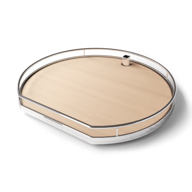 Kessebohmer USA Inc ARENA Classic Series D-Shape Lazy Susan Set, Medium, 3 Tray
