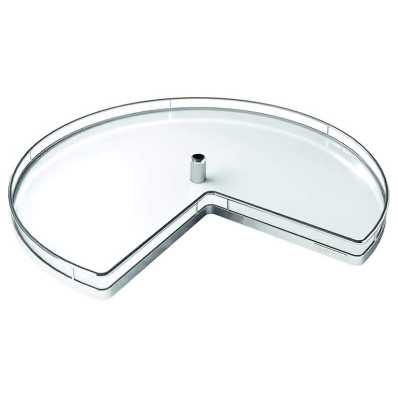 Lazy Susan 32" Shelf Kidney Shaped Corner Arena Classic, Chrome/White (2/Piece)