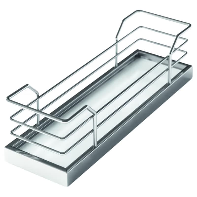 3" Spice Rack Shelf Tray Set, Chrome/White (2/Piece)