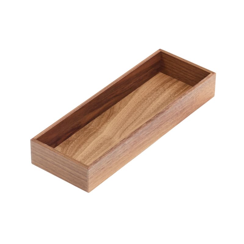 11-13/16" StraightLine Small Drawer Box Insert, Walnut