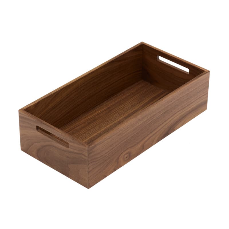 8-3/8" StraightLine Wooden Box with Grip Holes, Walnut
