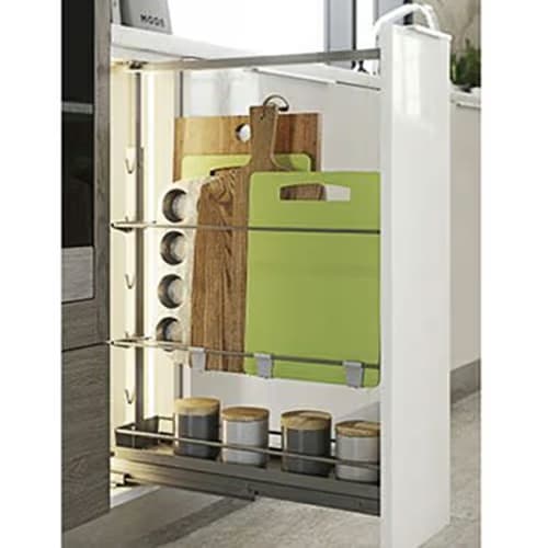 7" DISPENSA Base Pull-Out Baker's Tray with Metal Shelf, Silver