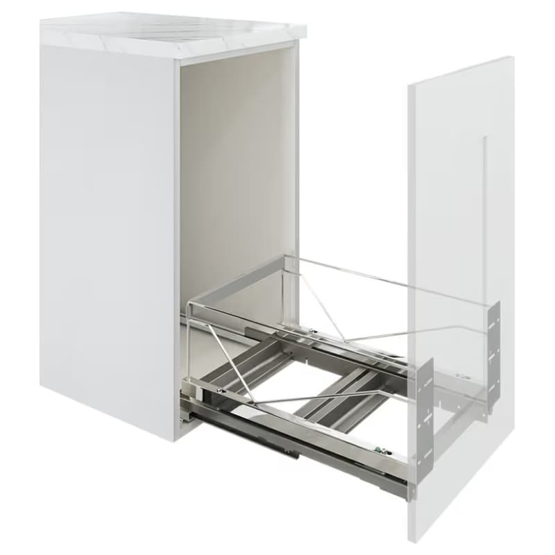 12-1/2" Wide Double Pull Out Frame Only, Chrome