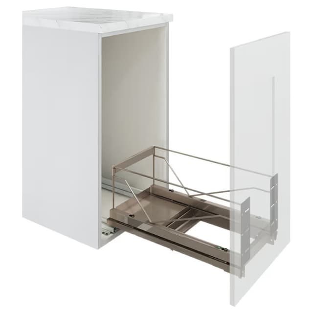 Kessebohmer USA Inc Bottom Mount Trash Pullout, Frame Only, for Double Bins, for 14-5/8" Openings, Pallet