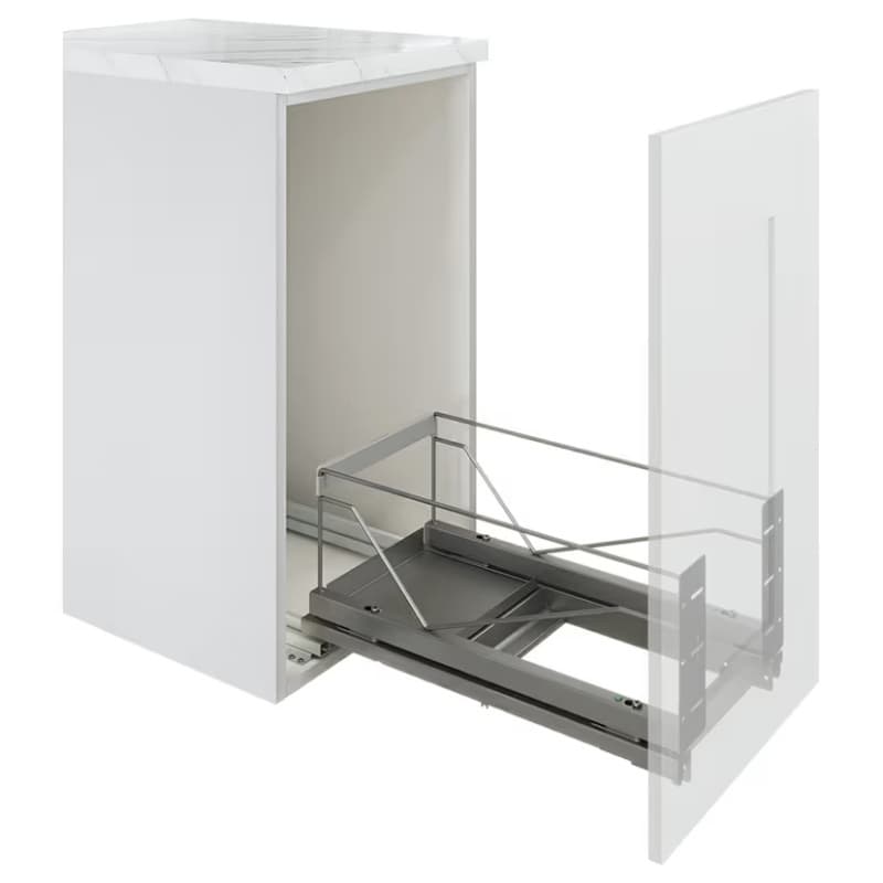 15-1/2" Wide Single Pull Out Frame Only, Silver (16/Units)