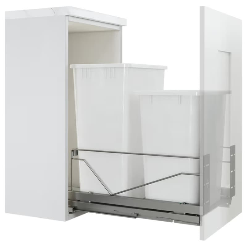 15-1/4" Waste Pull Out Wide Frame, Silver