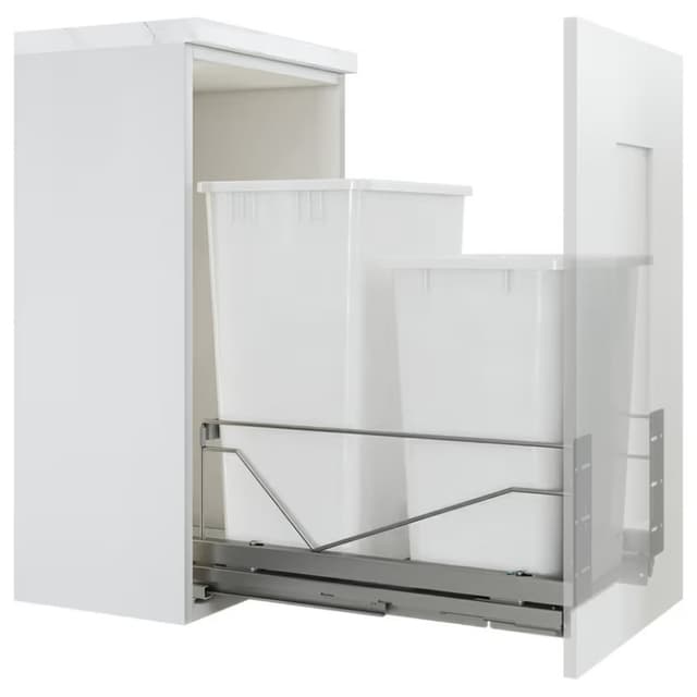 Kessebohmer USA Inc Bottom Mount Trash Pullout, Frame Only, Double Bins, for 15-1/2" Openings