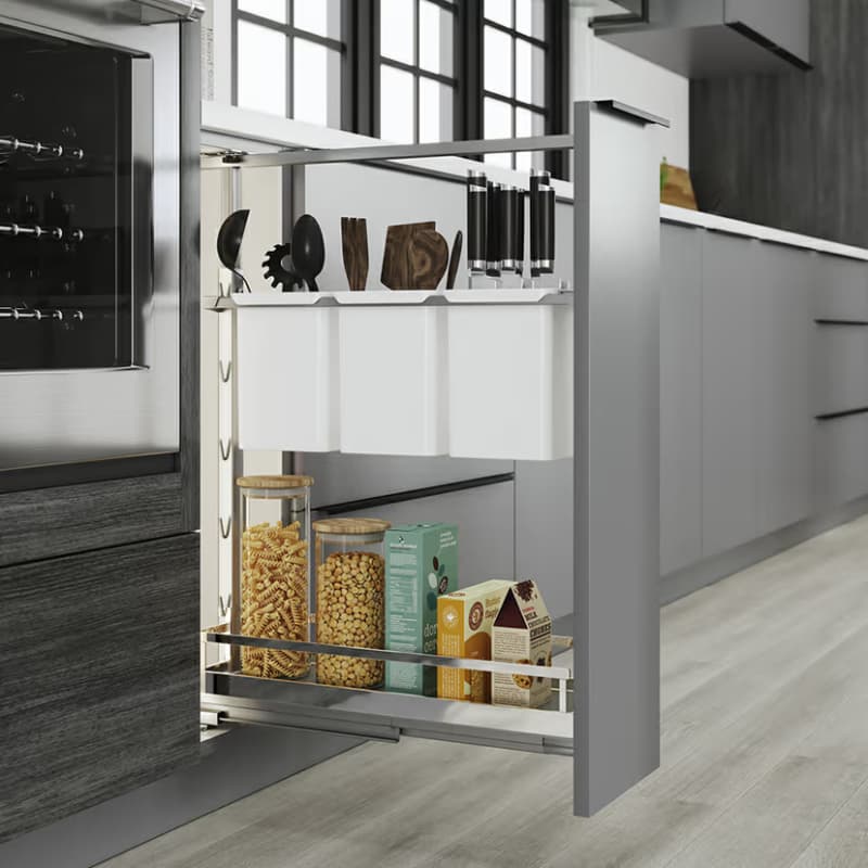DISPENSA Base Pull-Out Frame Set, Silver, 20"-28" Height