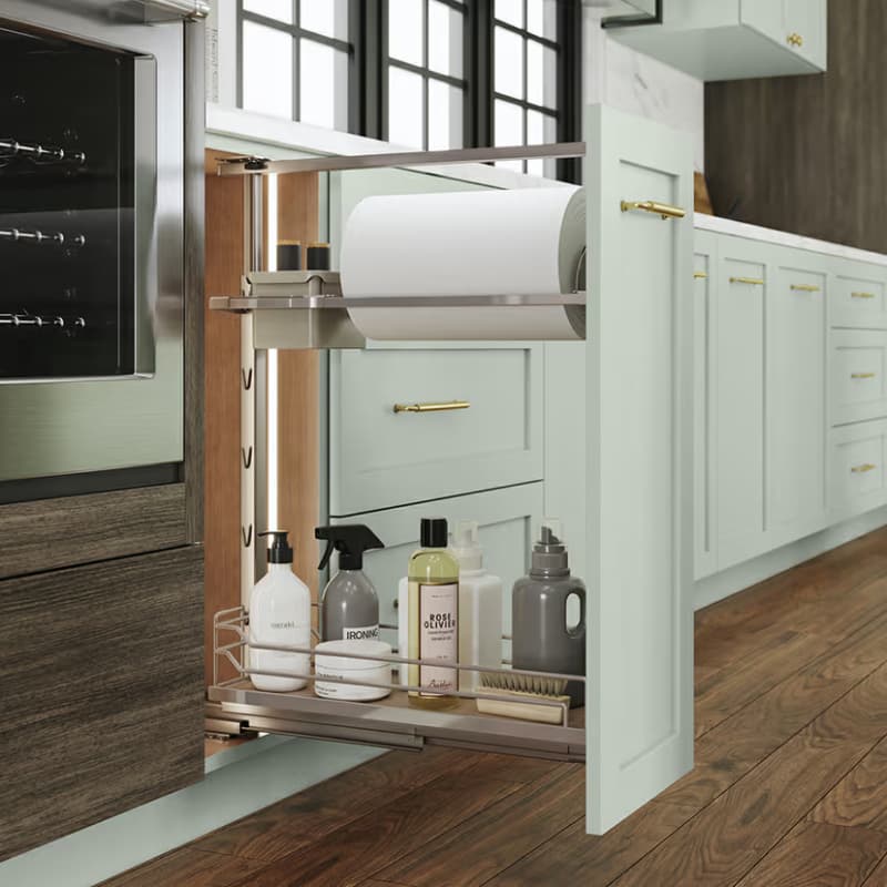 6-7/8" DISPENSA Base Pull-Out Paper Towel Holder Frame Set, Champagne