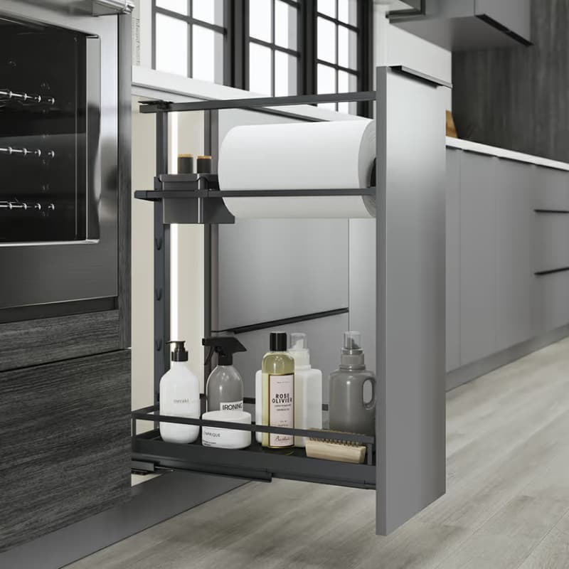 6-7/8" DISPENSA Base Pull-Out Paper Towel Holder Frame Set, Anthracite