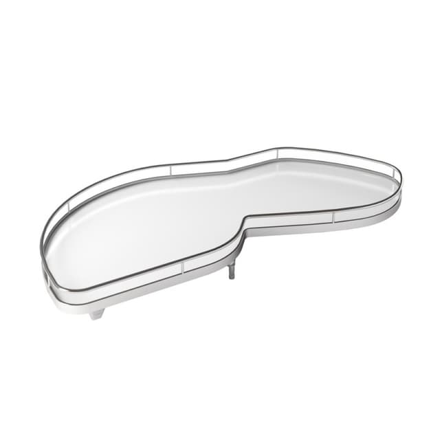 Kessebohmer USA Inc LeMans II Arena Classic 2 Shelf Blind Corner Kit Chrome/White, for 14" Faceframe Opening