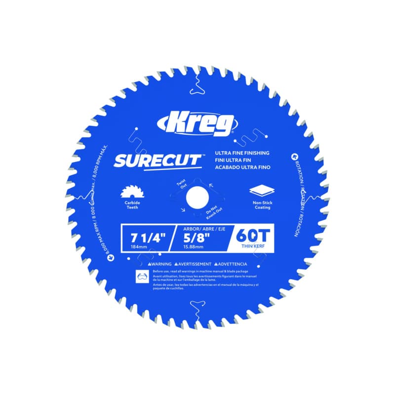Kreg SureCut™ 7 ¼" 60-Tooth Ultra Fine Finishing Blade