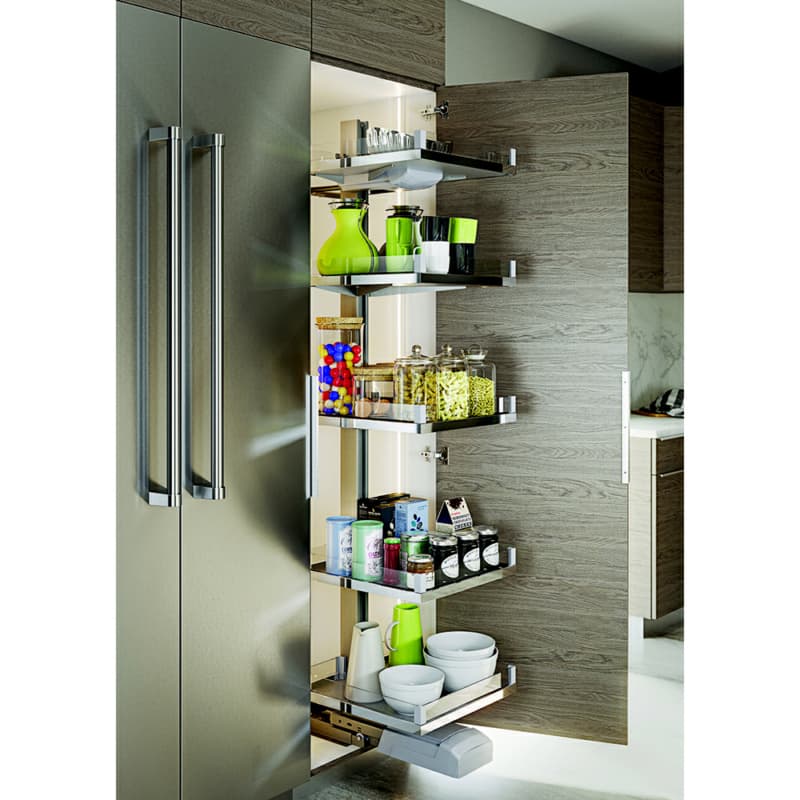 5-Shelf LAVIDO Medium Pantry Pull-Out Kit with Soft-Open/Soft-Close/Arena Plus Shelves, Chrome/Anthracite, 60-1/4" Height