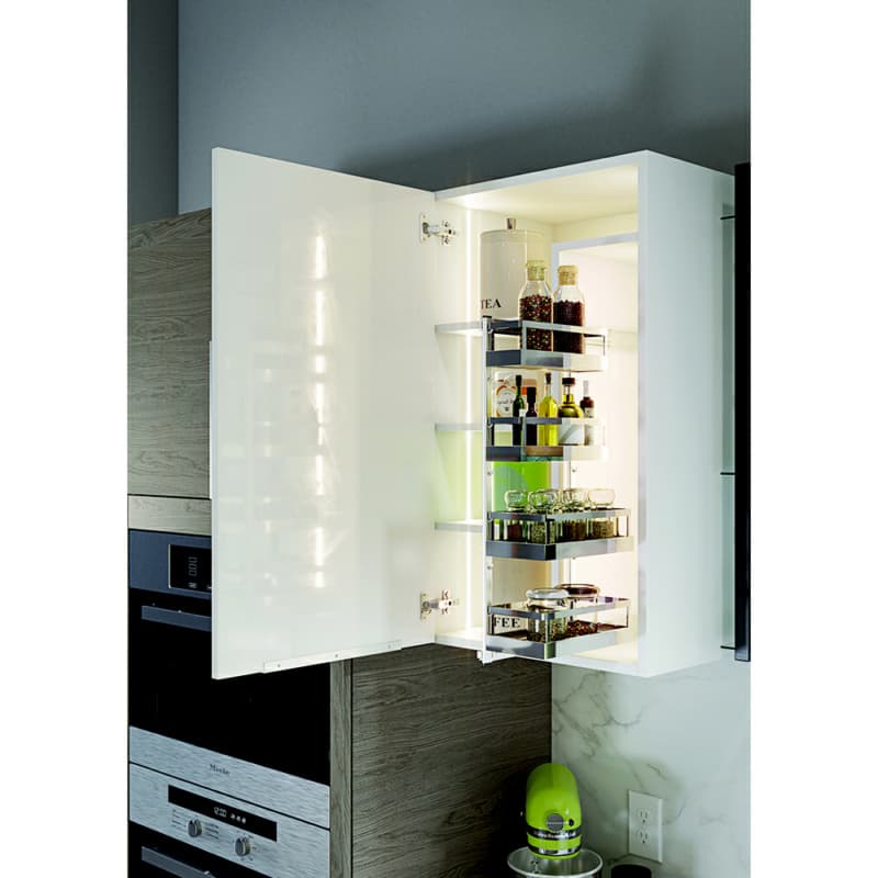 3" 4-Tray Spice Rack Kit with Arena Plus Style Shelves/Door Mounted, Chrome/Anthracite