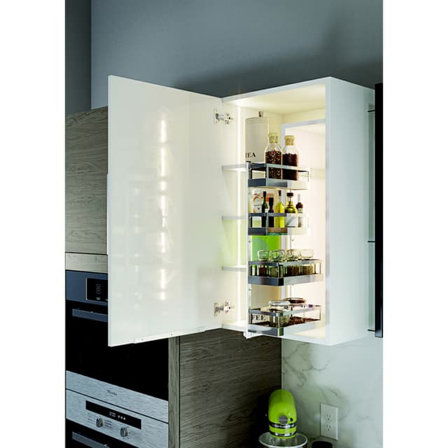Kessebohmer USA Inc Arena Classic Chrome/Anthracite Shelf Pull-Out Spice Rack Kit