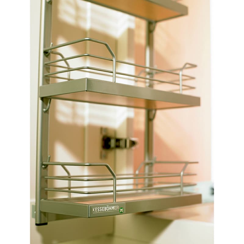 5" 4-Tier Spice Rack Kit with Arena Plus Shelves/Pull-Out, Champagne/Maple