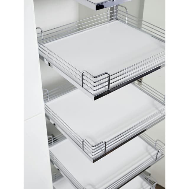 Kessebohmer USA Inc Tandem Solo Arena Classic Chrome/White Pantry Pull-Out