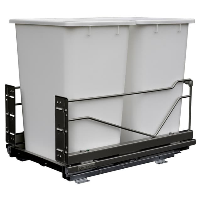 Kessebohmer USA Inc Bottom Mount Trash Pullout, 36 Quart Double Bins, for 14-1/2" Openings