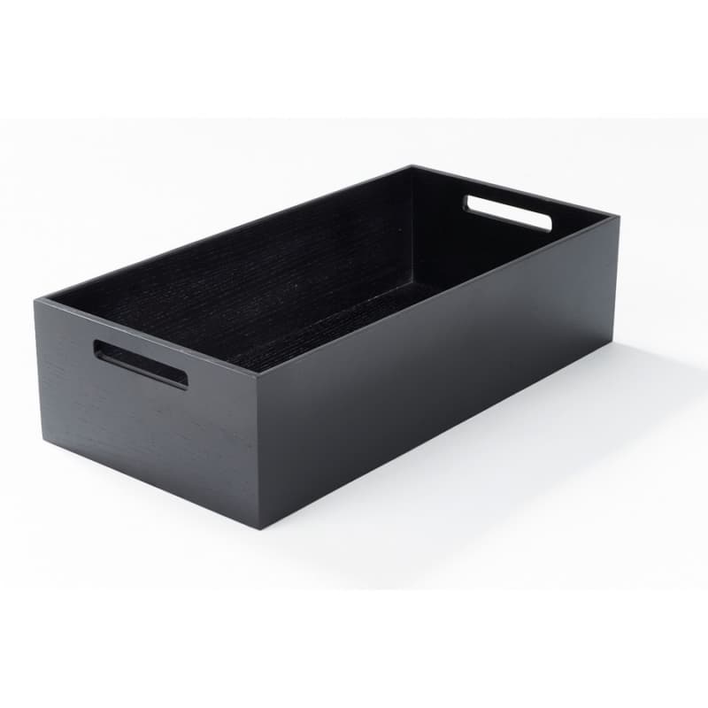 8-3/8" StraightLine Wooden Box with Grip Holes, Black Ash