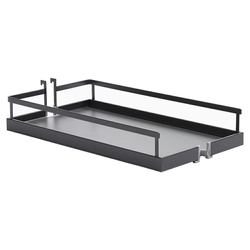 4" DISPENSA Base Cabinet Organizer Pull-Out with Soft-Close/Arena Plus Style Shelves/Rails, Anthracite, 24" - 32" Height