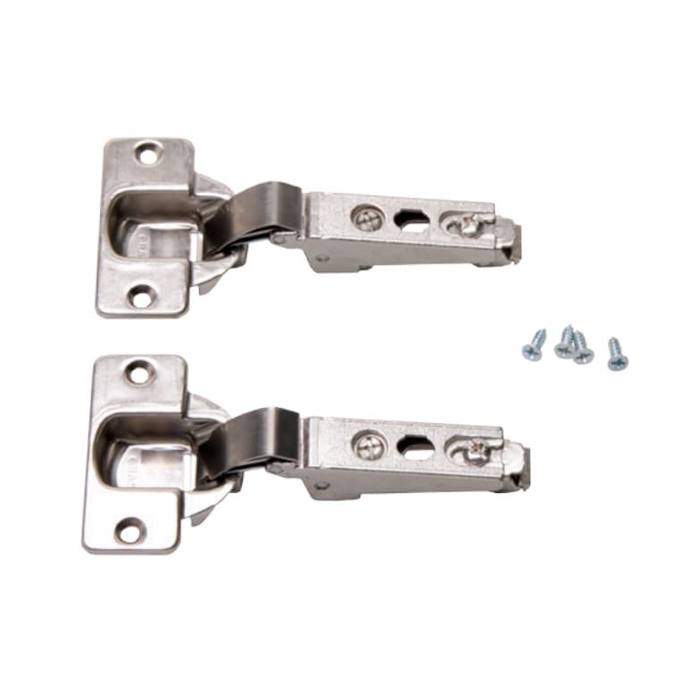 Overlay Door Hinge Kit for KV Pocket Door Slides for 3/4" Door Thickness, 3/4" Cup Diameter, Self-Closing, Nickel