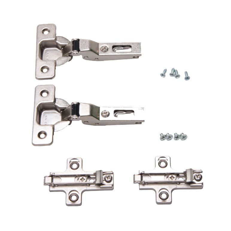Inset Door Hinge Kit for KV Pocket Door Slides for 3/4" Door Thickness, 3/4" Cup Diameter, Free-Swinging, Nickel