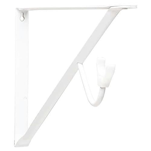 8" x 14" Closet-Pro HD Heavy-Duty Fixed Shelf/Rod Bracket with Slide-Thru, White Finish