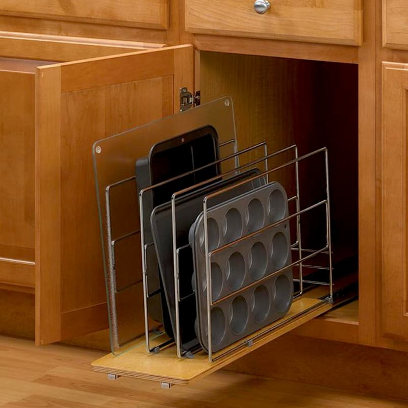 5-15/16" Roll Out Tray Divider, 3 Dividers, Frosted Nickel