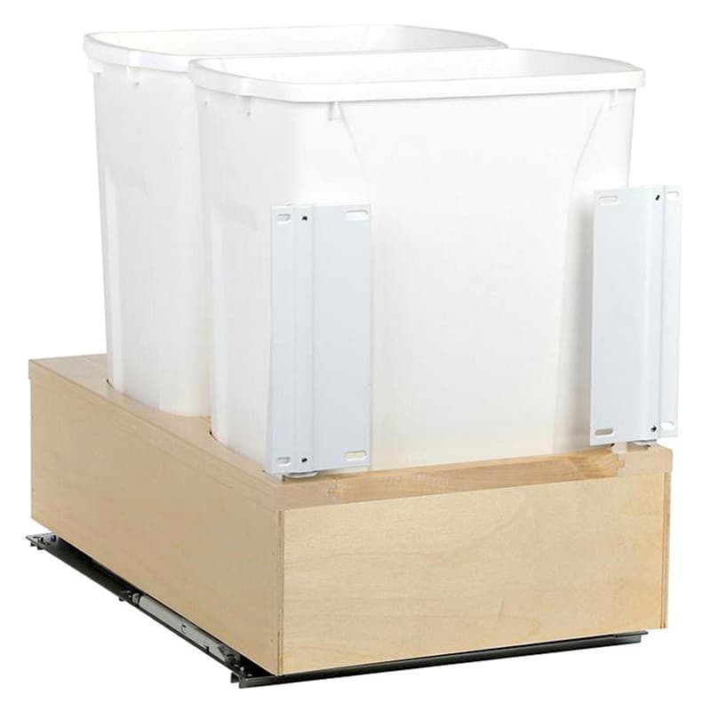 WUSC Double 35 QT Bottom-Mount Waste/Recycling unit with Soft-Closing, White