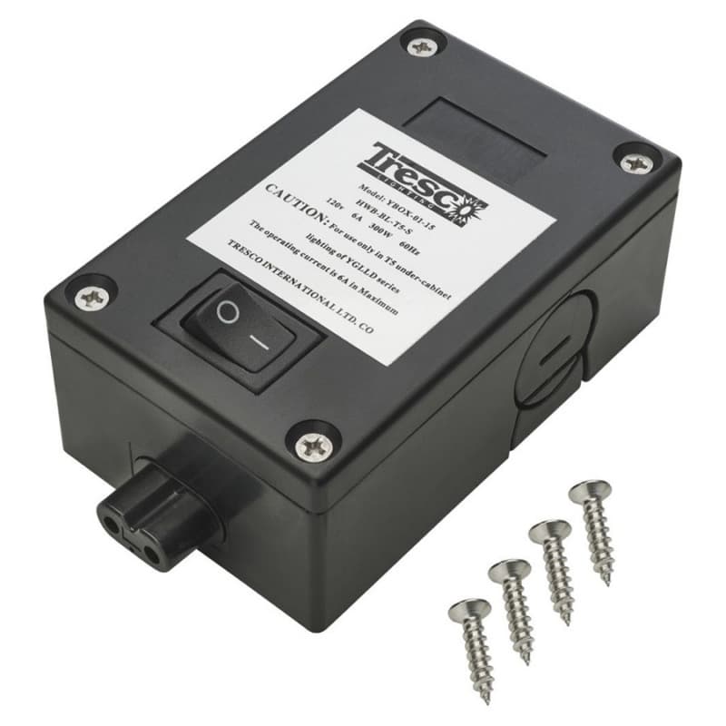 Pockit 120-M 120V T5 Hardwire Box with On/Off Switch, 3.54", Black
