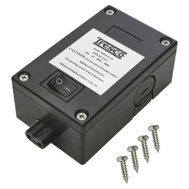 Pockit 120-M 120V T5 Hardwire Box with On/Off Switch, 3.54", Black