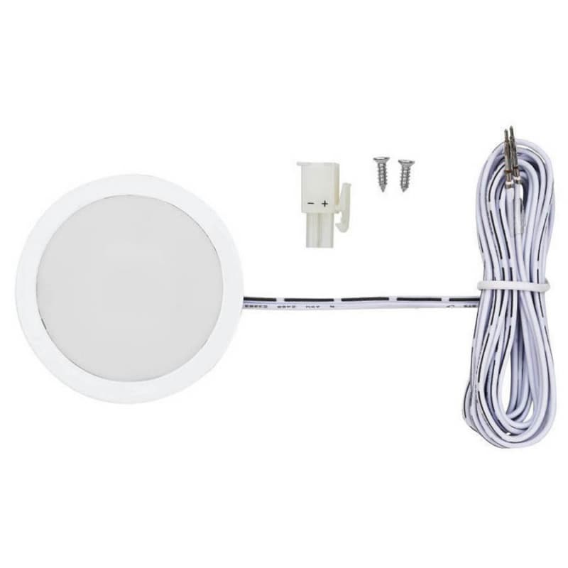 Power Pockit® LED 3W Warm White Puck Light, 2-1/2", White
