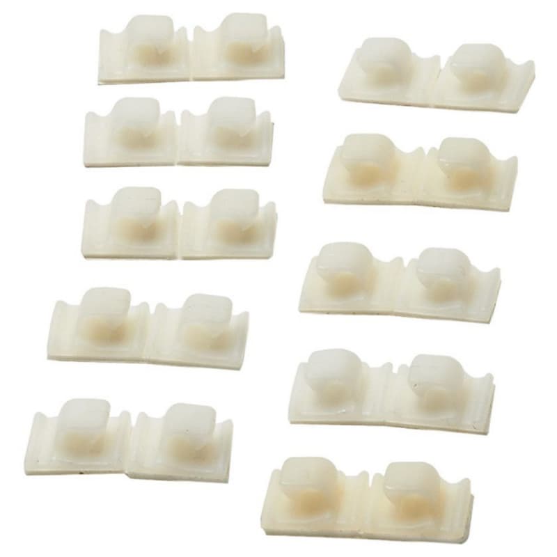 Wire Management Adhesive Clips, White 10/Bag