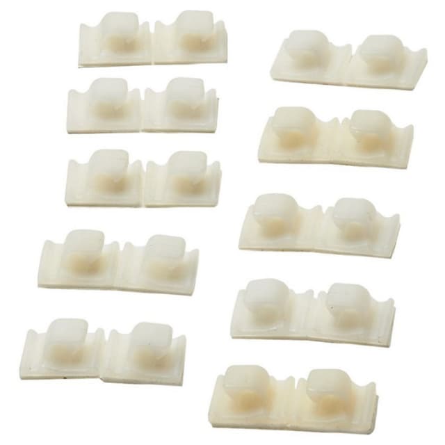 Wire Management Adhesive Clips, White 10/Bag