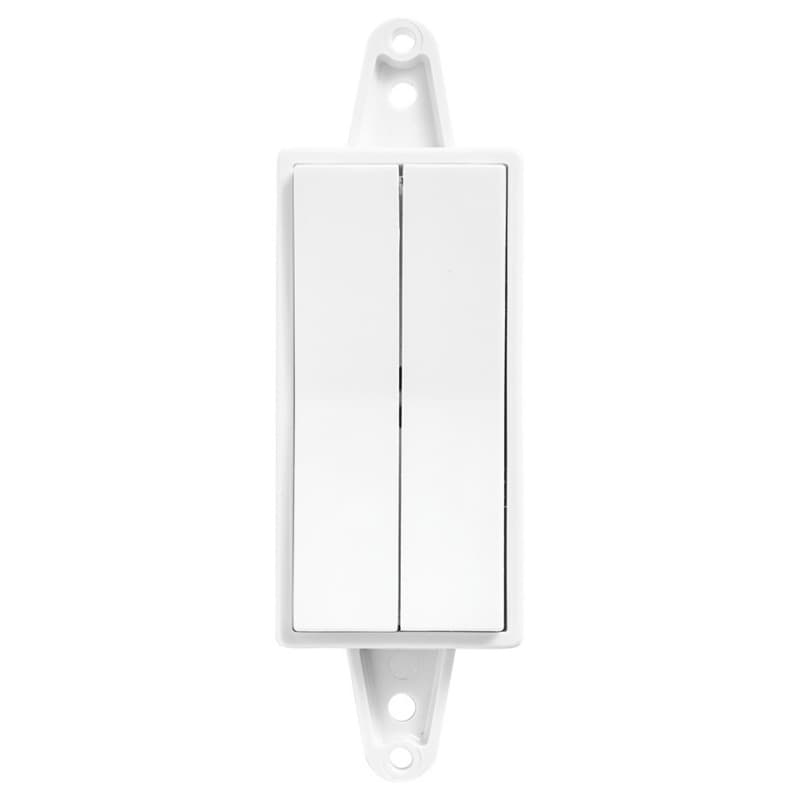 Wireless Two Zone Deco Wall Dimmer, 4", White