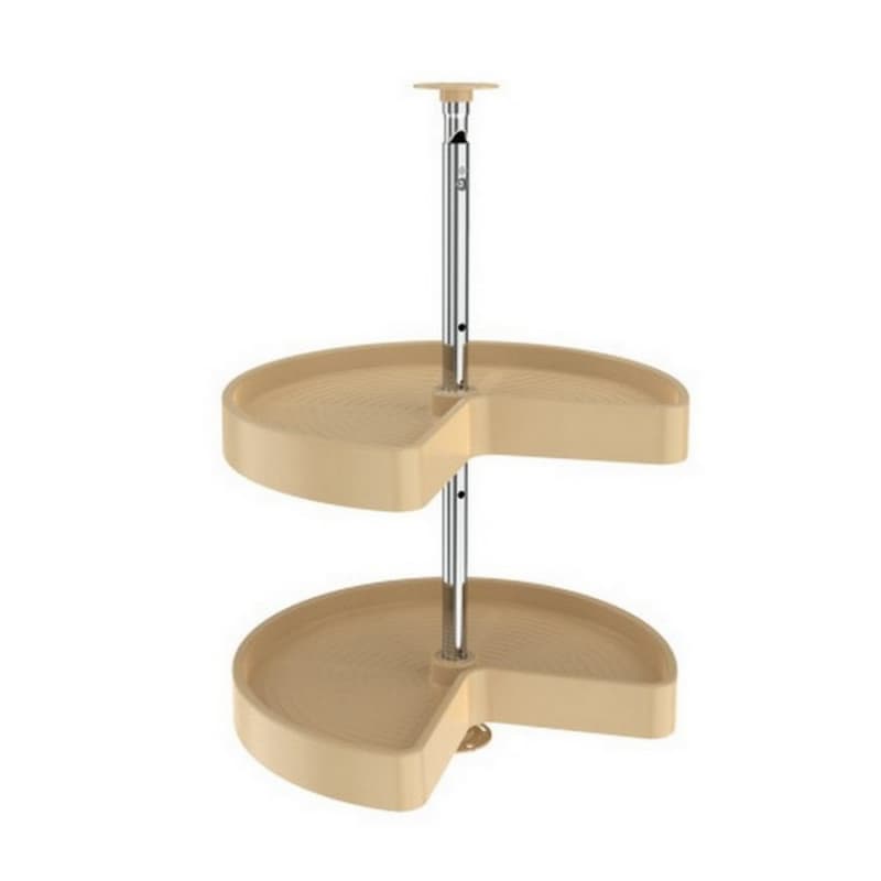 LD-2472 24" Kidney 2 Tray Lazy Susan Set with Hardware, Almond