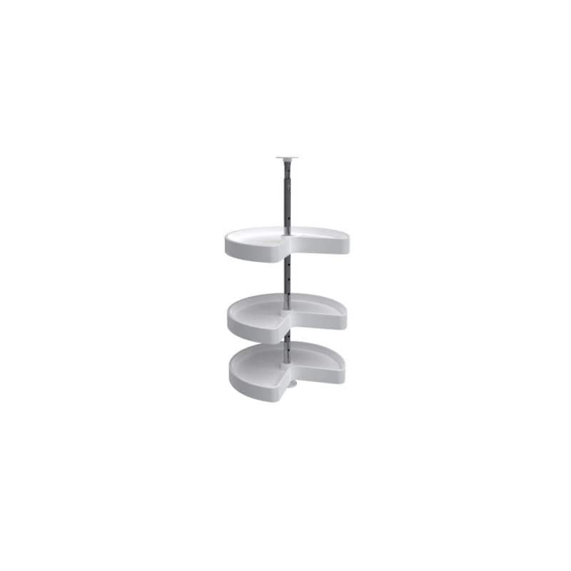 LD-2473 18" Kidney 3 Tray Lazy Susan, White
