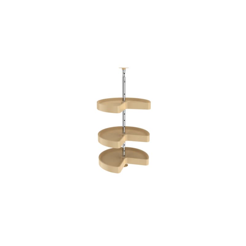 LD-2473 18" Kidney 3 Tray Lazy Susan, Almond