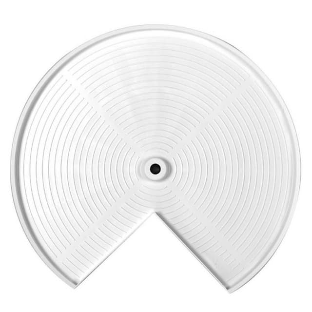 28" Pie Cut Lazy Susan Tray (No Hardware), White, Bulk (40 Trays)