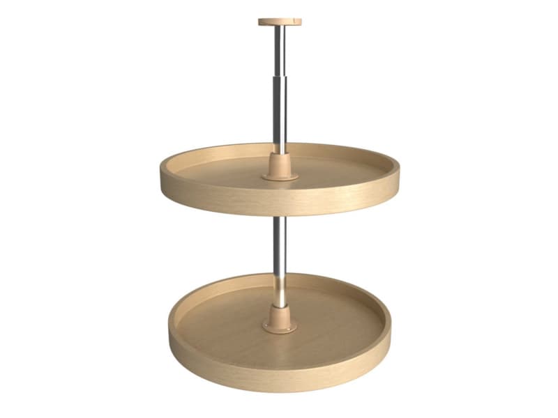 4BW 18" Full-Circle 2 Tray Wood Lazy Susan