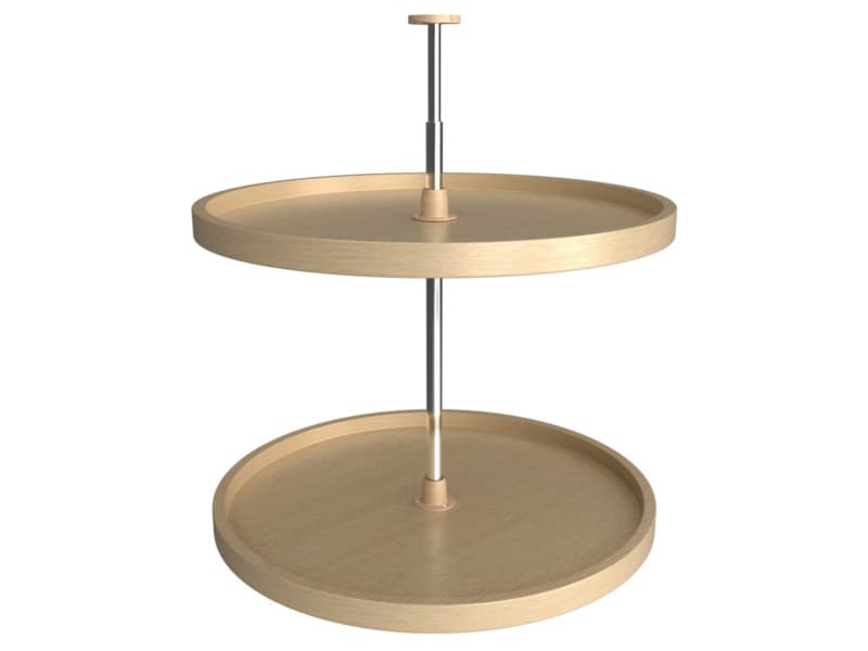 4BW 24" Full-Circle 2 Tray Wood Lazy Susan