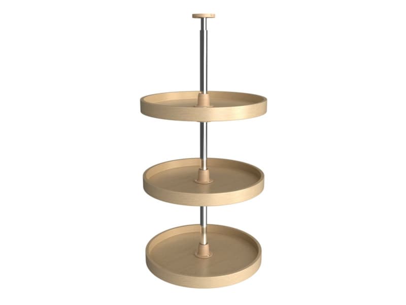 4BW 18" Full-Circle 3 Tray Wood Lazy Susan