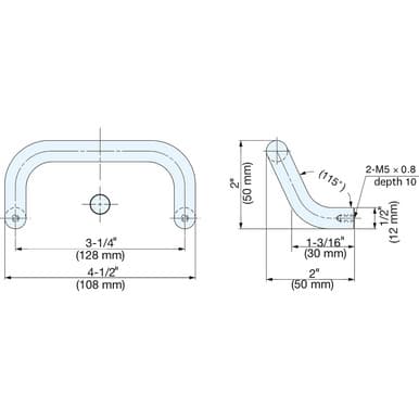 96mm 115° Handle Pull, Satin