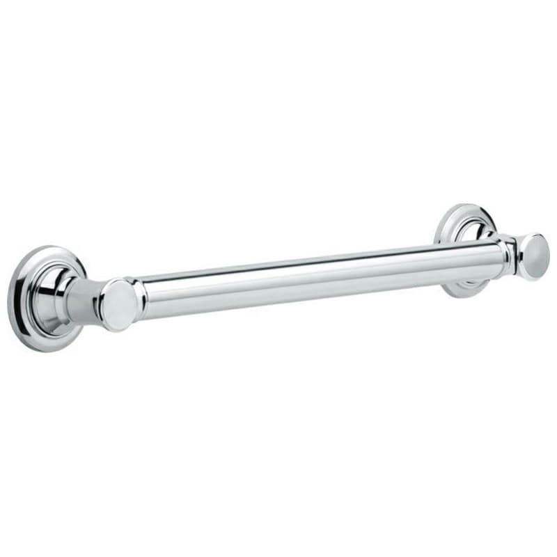 18" Traditional Decorative Grab Bar, Polished Chrome