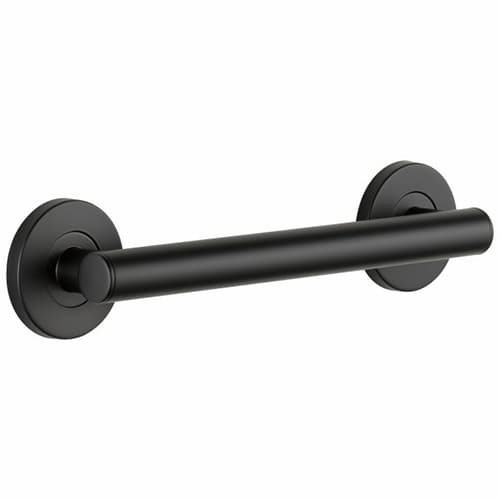 12" Contemporary Decorative Grab Bar, Matte Black